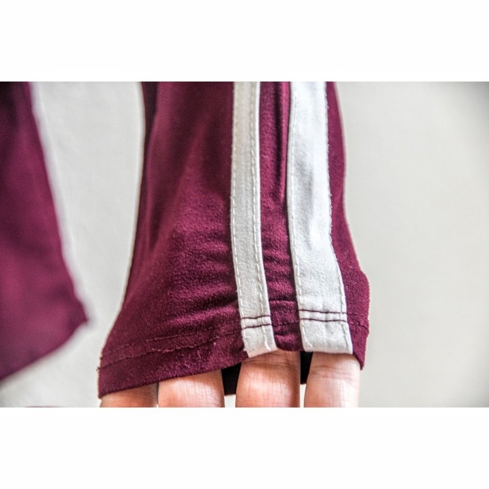 Girla Maroon Double Stripe Capris - Picture 2 of 3